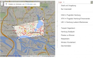 Google Hotelfinder Mapansicht