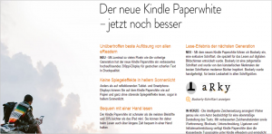 Kindle Paperwhite Produktbeschreibung