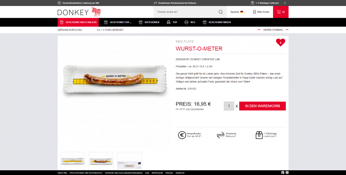 Donkey Products - Produktdetailseite