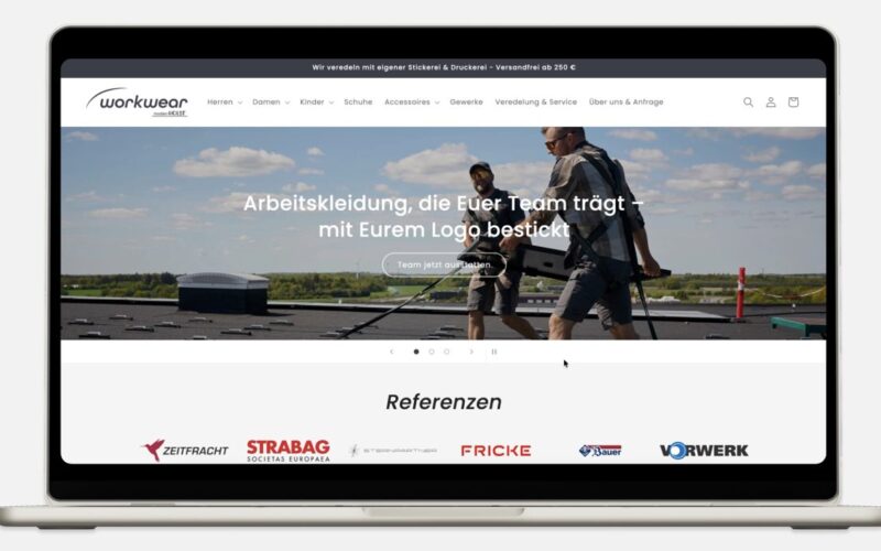 Neue Startseite des Workwear-Shops von Moden-Holst nach dem Relaunch